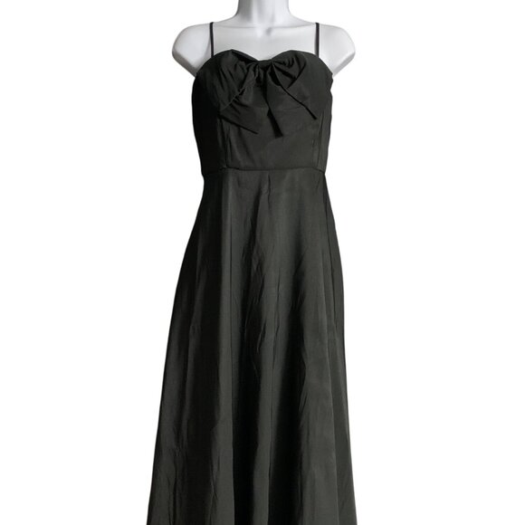 A New Day Womens Black Maxi Cocktail Dress w/ Bow Accent & Side Pockets Size 6 - Picture 6 of 12
